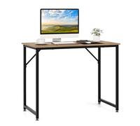 COSTWAY Bureau d'Ordinateur, Table Poste de Travail, Bureau Informatique, 50 x 100 x 77 cm, Style Industriel, Cadre en Métal, pour Bureau, Chambre, Salle de Réunion (Naturel)