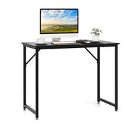 COSTWAY Bureau d'Ordinateur, Table Poste de Travail, Bureau Informatique, 50 x 100 x 77 cm, Style Industriel, Cadre en Métal, pour Bureau, Chambre, Salle de Réunion (Noir)