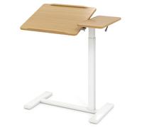 COSTWAY Bureau Mobile Au-Dessus du Lit - Table Réglable en Hauteur - Plateau Inclinable et Arrêts de Bord 68 x 49 x 70-103,5 cm