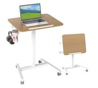 COSTWAY Bureau Mobile Pliable pour PC avec Plateau Inclinable à 90°pour Travailler Assis-Debout 60 x 48 x 76-111 cm