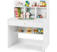 COSTWAY Bureau pour enfants, bureau pour enfants, bureau d'écolier avec tiroir et casier de rangement, bureau pour jeunes enfants à partir de 3 ans, 80x48x102cm