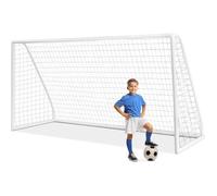 COSTWAY But de Football 365x120x182 cm-Cadre en PVC-Filet PE Imperméable-6 Piquets de Sol-Assemblage en 15 minutes-Enfants,Adultes