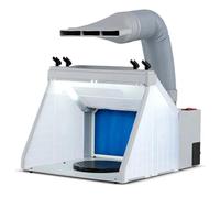 Costway Cabine De Pulvérisation D'aérographe Portable - 4m³/Min, Plateau Tournant 19 Cm, 3 Led - Modèle Peinture Artisanale Gâteaux