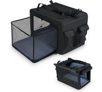 COSTWAY Caisse pour chien pliable portable, caisse de transport avec 2 ouvertures, fenêtre, panier en filet & poignées, sac pour chiens pour moyens et grands animaux domestiques 88x72x48cm