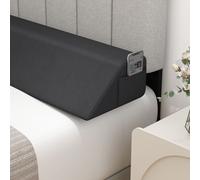 COSTWAY Cale de lit, Cale de lit avec poche latérale, Coussin de cale pour le lit, 137x25x13cm Gris