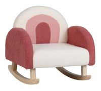 COSTWAY Canapé Bébé Enfant à Bascule, avec Pieds en Bois de Peuplier Anti-renversement, 3 à 5 ans, Rouge