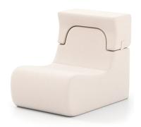 COSTWAY Canapé Compressé, Fauteuil de Sol avec Appuie-tête Amovible, Dossier et Courbe Ergonomique, Housse Lavable en Velours & Rembourrage en Mousse, Canapé Paresseux (Beige)