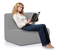 COSTWAY Canapé Compressé, Fauteuil de Sol avec Dossier et Courbe Ergonomique, Rembourrage en Éponge et Revêtement en Peluche, Canapé Paresseux pour Coin de Feu, Lecture, Salon, Chambre (Gris)