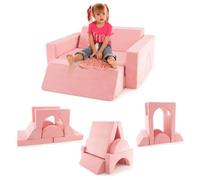 COSTWAY Canapé de Jeu Modulaire pour Enfants 8 Pièces, avec Housse Amovible, pour Salle de Jeux et Chambre, 105,5 x 101 x 48cm,