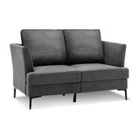 Costway Canapé Droit 2 Places Moderne - 2 Coussins Amovibles - L 141 X P 80 X H 72 Cm En Tissu De Lin Gris Gris