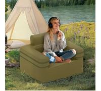 Costway Canapé Gonflable 1 Place En Tissu Oxford Avec Pompe À Air, Poche De Rangement Pour Intérieur Et Extérieur Multicolore