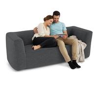 COSTWAY Canapé Gonflable 2-3 Places, Canapé Double Portable avec Housse Détachable, Accoudoirs Larges & Siège Spacieux, Gonflage Facile, Chaise Longue Gonflable pour Salon, Bureau, Chambre (Gris)