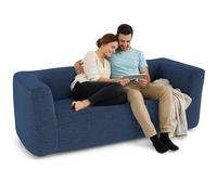 COSTWAY Canapé Gonflable 2-3 Places, Canapé Double Portable avec Housse Détachable, Accoudoirs Larges & Siège Spacieux, Gonflage Facile, Chaise Longue Gonflable pour Salon, Bureau, Chambre (Bleu)