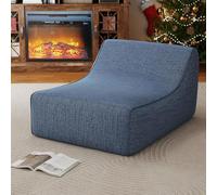 COSTWAY Canapé Gonflable Lounge, Fauteuil Paresseux Gonflable Ergonomique avec Housse Amovible & Base Antidérapante, Chaise Longue Portable en Forme de L pour Salon, Bureau, Chambre (Bleu)