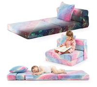 COSTWAY Canapé Lit Convertible Pliant pour Enfants avec Coussin et Housse Lavable en Machine pour Chambre de Jeu
