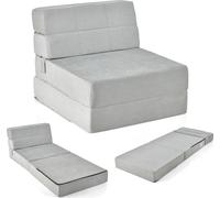 COSTWAY Canapé-lit pliable 3 en 1, matelas pliable, mousse extra épaisse (15cm), canapé-lit, matelas de sol, matelas pliable, 190 x 71 x 15 cm (Gris)