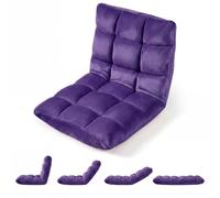 COSTWAY Canapé Paresseux Chaise de Sol, Fauteuil Convertible en Flanelle Dossier Réglable 14 Positions, Chaise de Méditation/Jeux Vidéo, Idéal pour Coin Lecture, Salon, Enfant/Adulte, Violet