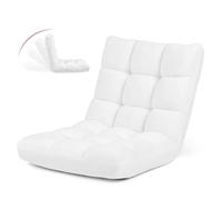 COSTWAY Canapé Paresseux Tatami Pliable Chaise de Plancher Coussin de Chaise de Lit Siège de Sol pour Maison, Bureau, 105 x 57 x 15 cm (Blanc)