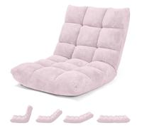 COSTWAY Canapé Paresseux Tatami Pliable Chaise de Plancher Coussin de Chaise de Lit Siège de Sol pour Maison, Bureau 105 x 57 x 15 cm (Rose Clair)
