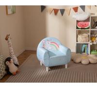 COSTWAY Canapé pour enfants, fauteuil rembourré pour jeunes enfants avec tissu Élasthanne respirant et rembourrage en mousse, canapé de lecture licorne coloré bleu