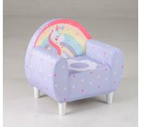 COSTWAY Canapé pour enfants, fauteuil rembourré pour jeunes enfants avec tissu Élasthanne respirant rembourré de mousse, canapé de lecture licorne coloré Lila