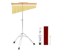 COSTWAY Carillon à Vent 36 Tons avec Support de Levage Réglable, Instrument de Percussion à Une Rangée en Alliage D'aluminium avec Sac & Trépied Pliable pour Performances Chorale Bar