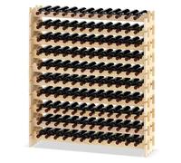 COSTWAY Casier à Bouteilles pour 120 Bouteilles, Étagère à Vin en Bois de Pin, Porte-Bouteilles à 10 Niveaux Modulable et Extensible, Range Bouteille Robustes pour Cave, Cuisine, Bars (120 Bouteilles)
