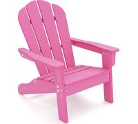COSTWAY Chaise Adirondack pour enfants, Chaise Adirondack en PEHD, Chaise de jardin avec dossier & accoudoirs pour enfants de 3 à 8 ans, Rose