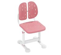 COSTWAY Chaise de Bureau Enfant avec Hauteur Réglable & Dossier Ergonomique, Fauteuil de Bureau avec Coussinets de Pieds Ajustables, Charge 100kg pour Filles Garçons de 3 Ans+ (Rose)