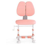COSTWAY Chaise de Bureau Enfant avec Hauteur Réglable & Dossier Ergonomique, Fauteuil de Bureau avec Maille Respirante & Repose-Pieds Ajustables, Charge 100kg pour Filles Garçons de 3 Ans+ (Rose)