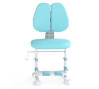 COSTWAY Chaise de Bureau Enfant avec Hauteur Réglable & Dossier Ergonomique, Fauteuil de Bureau avec Maille Respirante & Repose-Pieds Ajustables, Charge 100kg pour Filles Garçons de 3 Ans+ (Bleu)