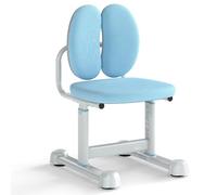 COSTWAY Chaise de Bureau Enfant avec Hauteur Réglable & Dossier Ergonomique, Fauteuil de Bureau avec Maille Respirante & Patins Ajustables, Charge 100kg pour Filles Garçons de 6-12 Ans (Bleu)