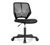 COSTWAY Chaise de Bureau Pivotante Enfants avec Hauteur Réglable 77-89cm, Siège à roulettes avec Dossier Ergonomique & Base à 5 Étoiles, Charge 150kg pour Enfant Adolescent Adulte(Noir)