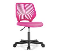 COSTWAY Chaise de Bureau Pivotante Enfants avec Hauteur Réglable 77-89cm, Siège à roulettes avec Dossier Ergonomique & Base à 5 Étoiles, Charge 150kg pour Enfant Adolescent Adulte(Rose)