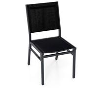 COSTWAY Chaise de Jardin avec Siège et Dossier Respirants, sans Accoudoirs, Cadre en Aluminium, pour Porche Piscine Terrasse