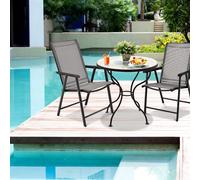 COSTWAY Chaise de jardin pliante 2 places Chaise de terrasse jusqu'à 110kg Chaise de camping pliante Chaise inclinable pour piscine Jardin & pelouse