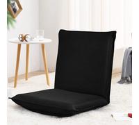 COSTWAY Chaise de sol avec dossier réglable en 6 positions, chaise de sol rembourrée, Game Sessel, chaise longue de relaxation, Lazy Sofa, supporte 150kg, chaise de méditation noire