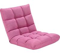 COSTWAY chaise de sol réglable, chaise de sol rembourrée, coussin de sol avec dossier, chaise de méditation chaise de fenêtre (rose)