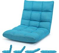 COSTWAY chaise de sol réglable, chaise de sol rembourrée, coussin de sol avec dossier, chaise de méditation chaise de fenêtre (turquoise)