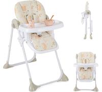 COSTWAY Chaise haute pour bébé 6 en 1 transformable, chaise haute pliable réglable en hauteur avec fonctions de couchage, roulettes (Beige)