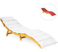 COSTWAY Chaise longue avec support et appui-tête pliable, Chaise longue de jardin en bois jusqu'à 180kg