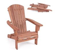 COSTWAY Chaises Adirondack Pliables en Bois de Sapin, Marron