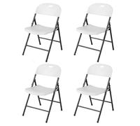 COSTWAY Chaises Pliantes en Métal et Plastique, Capacité 150 kg (4)