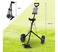 COSTWAY Chariot de golf pliable à 2 roues avec tableau de bord