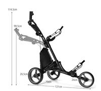 Costway Chariot de golf pliable à 3 roues gris