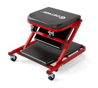 COSTWAY Chariot de Visite Mécanicien avec Siège Rembourré & 6 roulettes, pour Garage Réparation Automobile Entretien 150 kg Noir