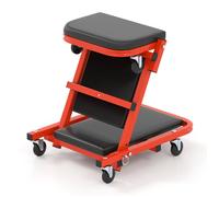 COSTWAY Chariot de Visite Mécanicien avec Siège Rembourré & 6 roulettes, pour Garage Réparation Automobile Entretien 160 kg Noir