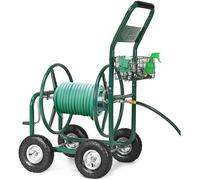 COSTWAY Chariot Dévidoir Enrouleur Tuyau de d’Arrosage avec 4 Roulettes,Panier de Rangement 1,7M de Tuyau pour Jardin 95x62x113CM