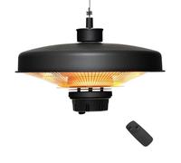 CostwayChauffage Électrique Suspendu à Infrarouge 2000 W Chauffage Radiant de Plafond Extérieur Étanche pour Porche Terrasse Tonnelle Noir