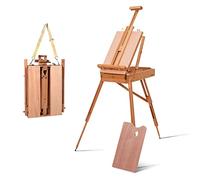 COSTWAY Chevalet Réglable Trépied avec Tiroir, Chevalet Professionnel Multifonction pour Peindre, Dessiner pour Peinture en Bois de Hêtre, Hauteur Réglable, 71 x 114 x 180 cm